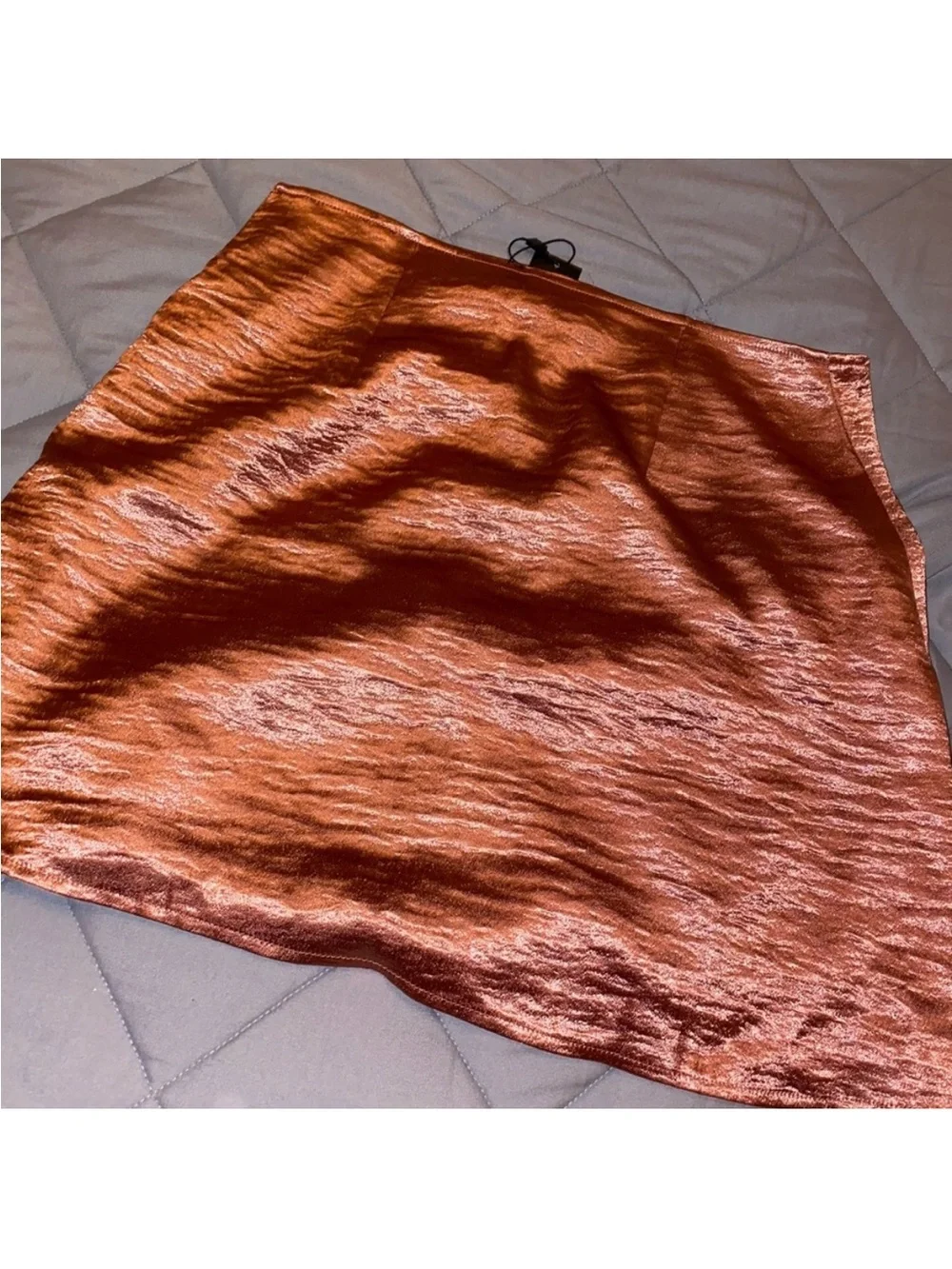 Express Copper Satin Mini Skirt